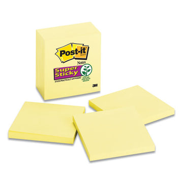 Post-it® Notes Super Sticky Canary Yellow Note Pads, 3 X 3, 90-sheet, 5-pack freeshipping - TVN Wholesale